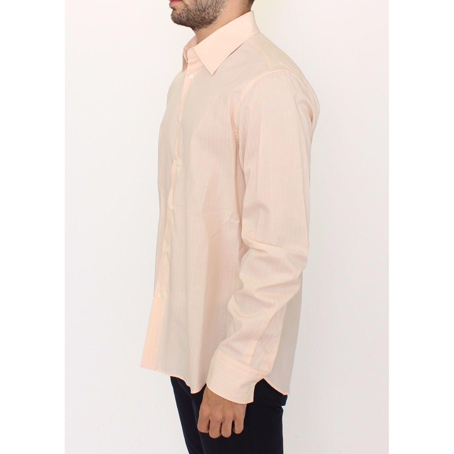 Ermanno Scervino | Orange Cotton Striped Casual Shirt Top | McRichard Designer Brands