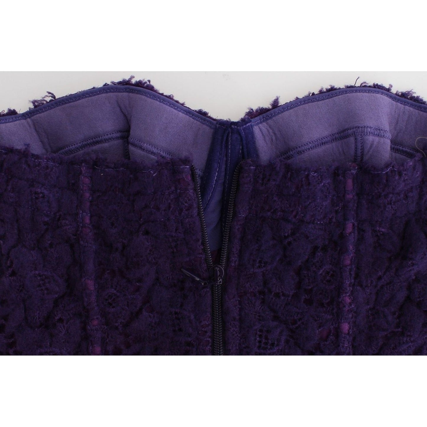 Ermanno Scervino | Lingerie Purple Corset Bustier Top Floral Lace | McRichard Designer Brands