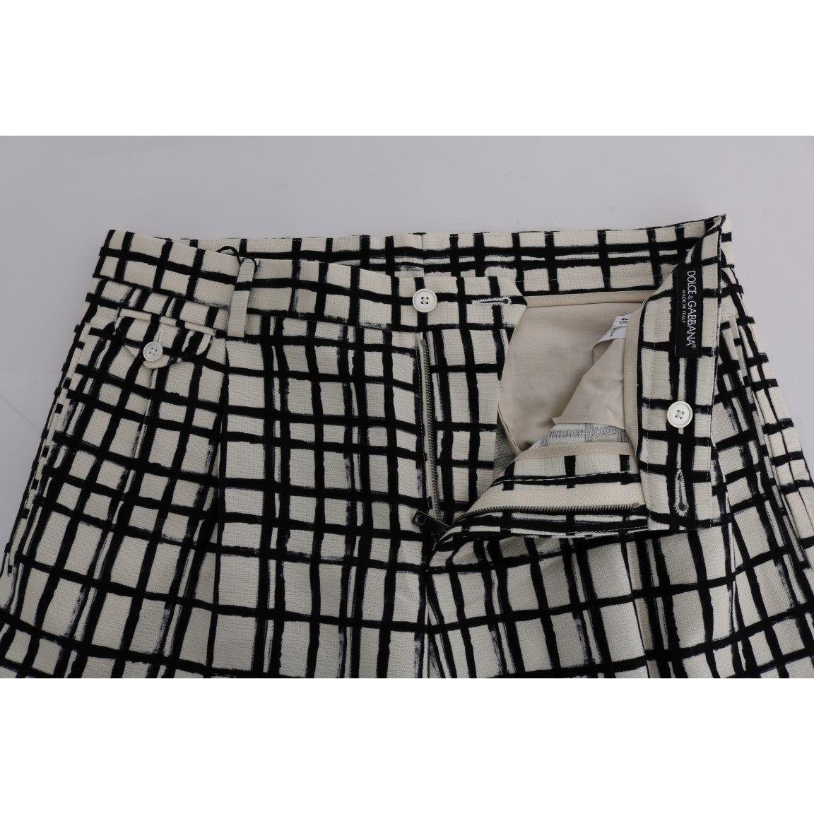 Dolce & Gabbana | White Black Striped Casual Shorts | McRichard Designer Brands