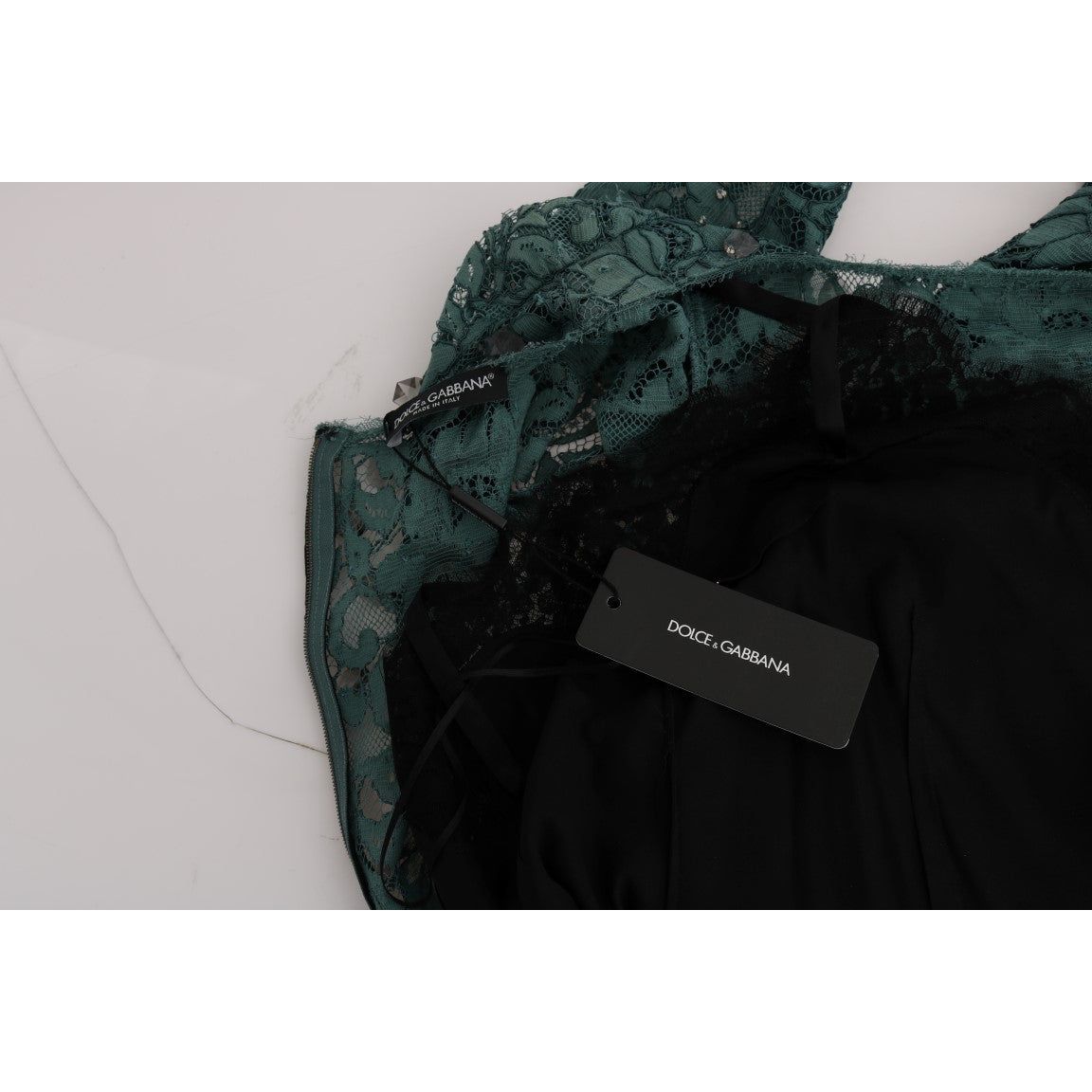 Dolce & Gabbana | Green Floral Crystal Ricamo Sheath Dress | McRichard Designer Brands