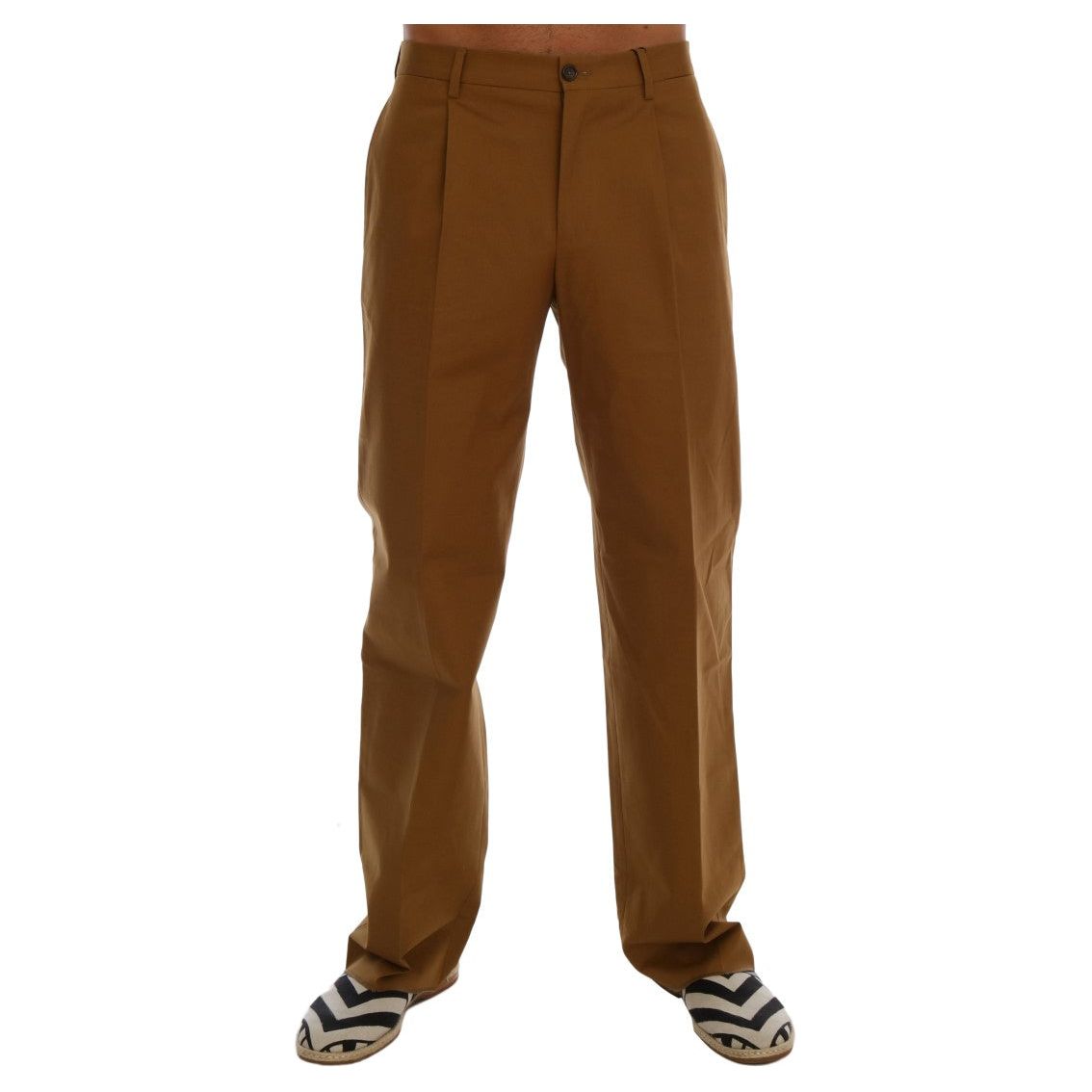 Dolce & Gabbana | Brown Stretch Cotton Pants | McRichard Designer Brands