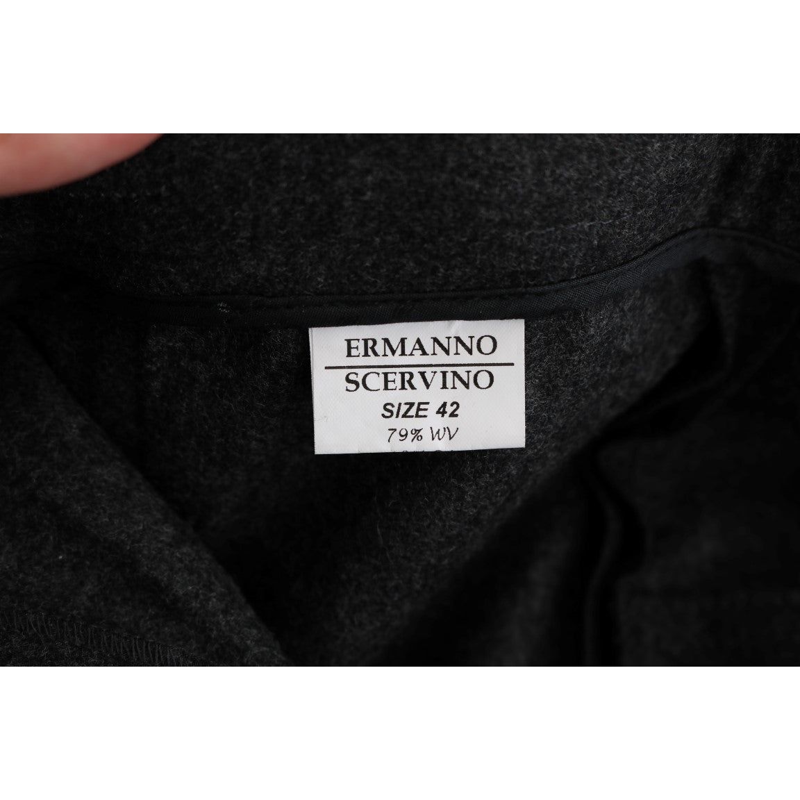 Ermanno Scervino | Gray Virgin Wool Skinny Casual Pants | McRichard Designer Brands