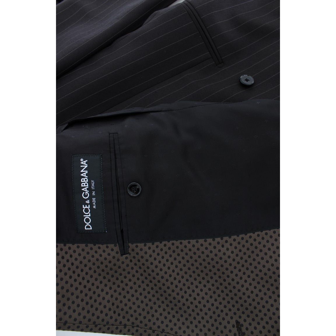 Dolce & Gabbana | Brown Striped Wool Slim 3 Piece Suit Tuxedo | McRichard Designer Brands