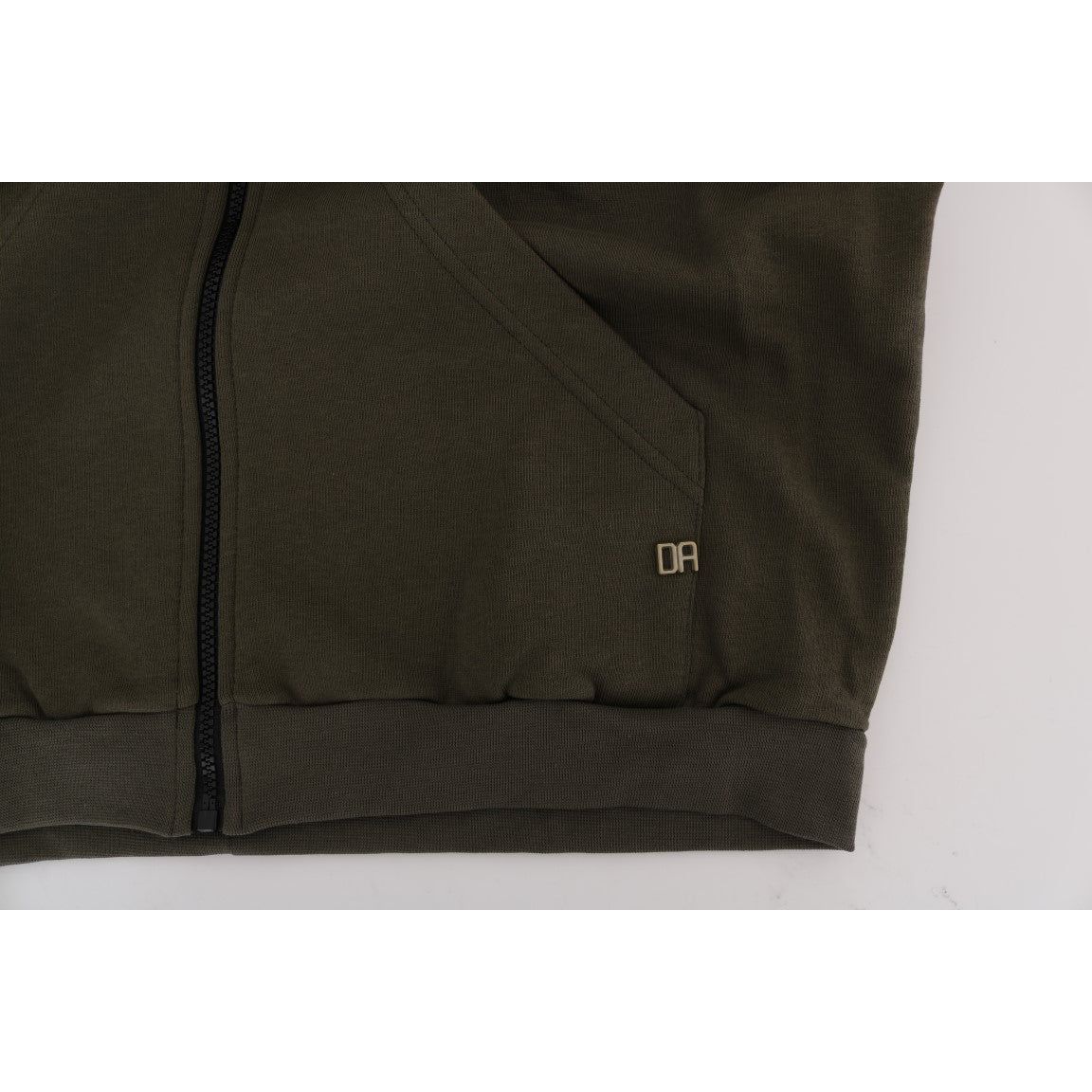 Daniele Alessandrini | Green Full Zipper Hodded Cotton Sweater | McRichard Designer Brands