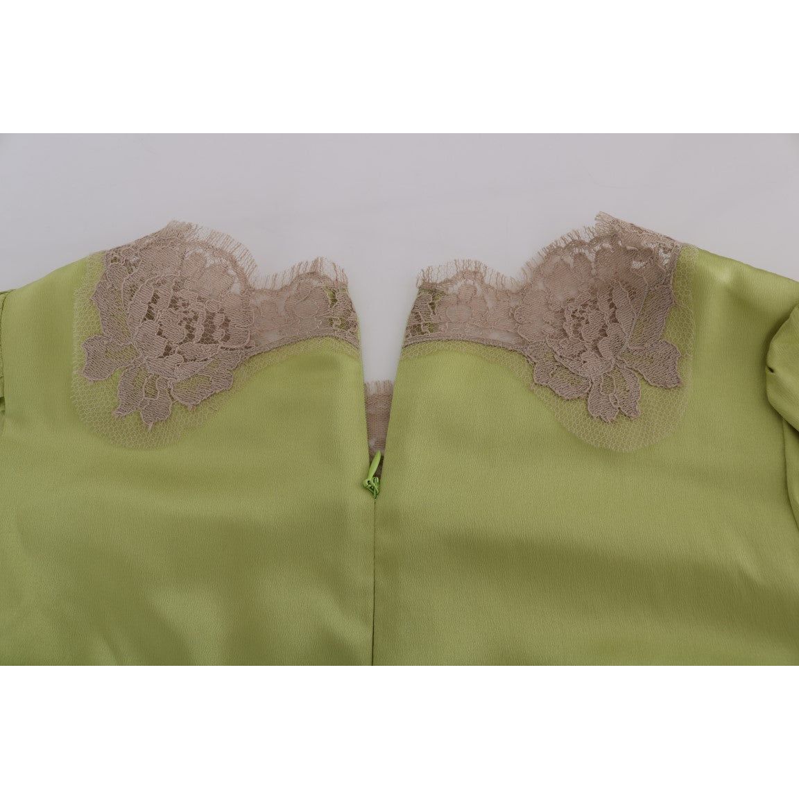 Dolce & Gabbana | Green Silk Stretch Blouse Top | McRichard Designer Brands