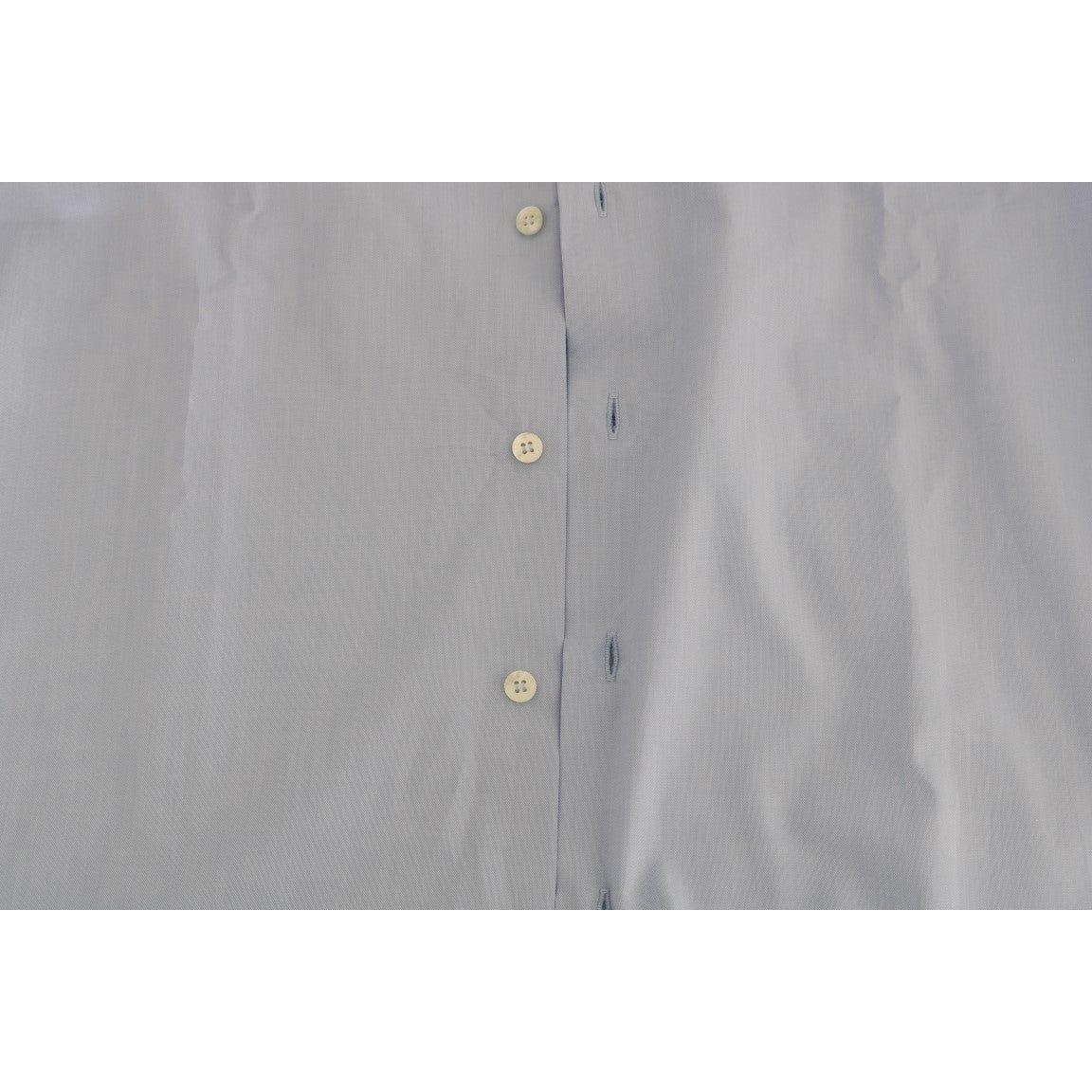 Cavalli | Light Blue Cotton Slim Fit Dress Shirt | McRichard Designer Brands