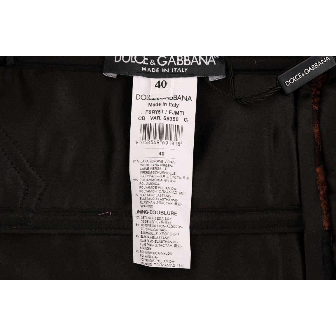 Dolce & Gabbana | Black Brown Floral Brocade A-Line Dress | McRichard Designer Brands