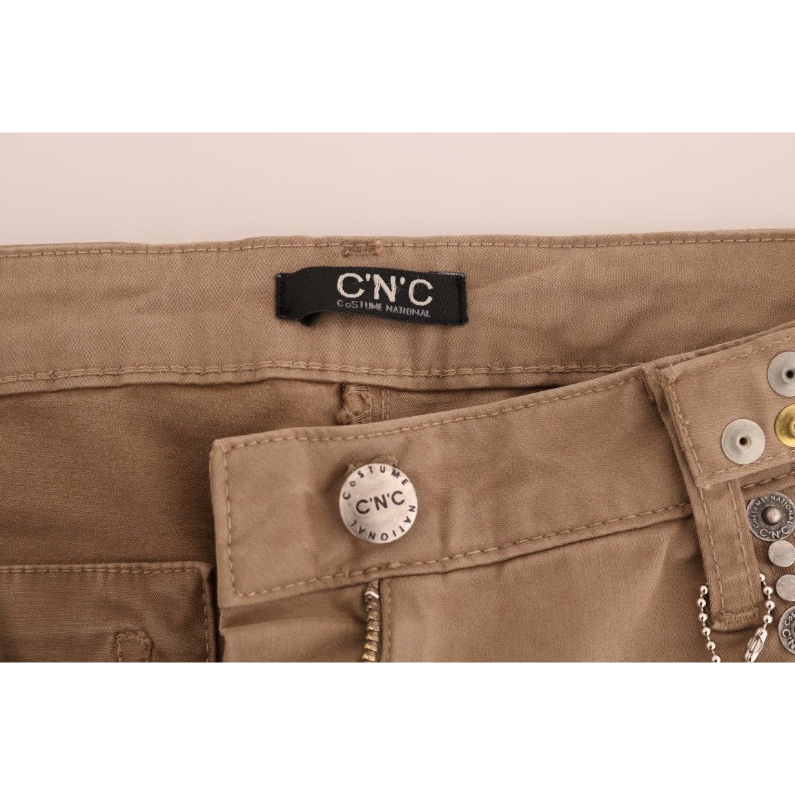 Costume National | Beige Cotton Stretch Slim Fit Jeans | McRichard Designer Brands