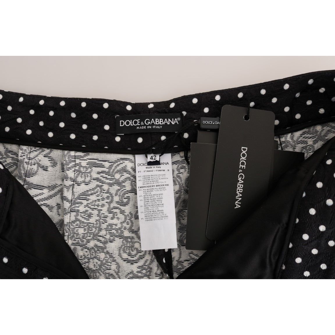 Dolce & Gabbana | Black Polka Dot Sicily Crystal Pants | McRichard Designer Brands