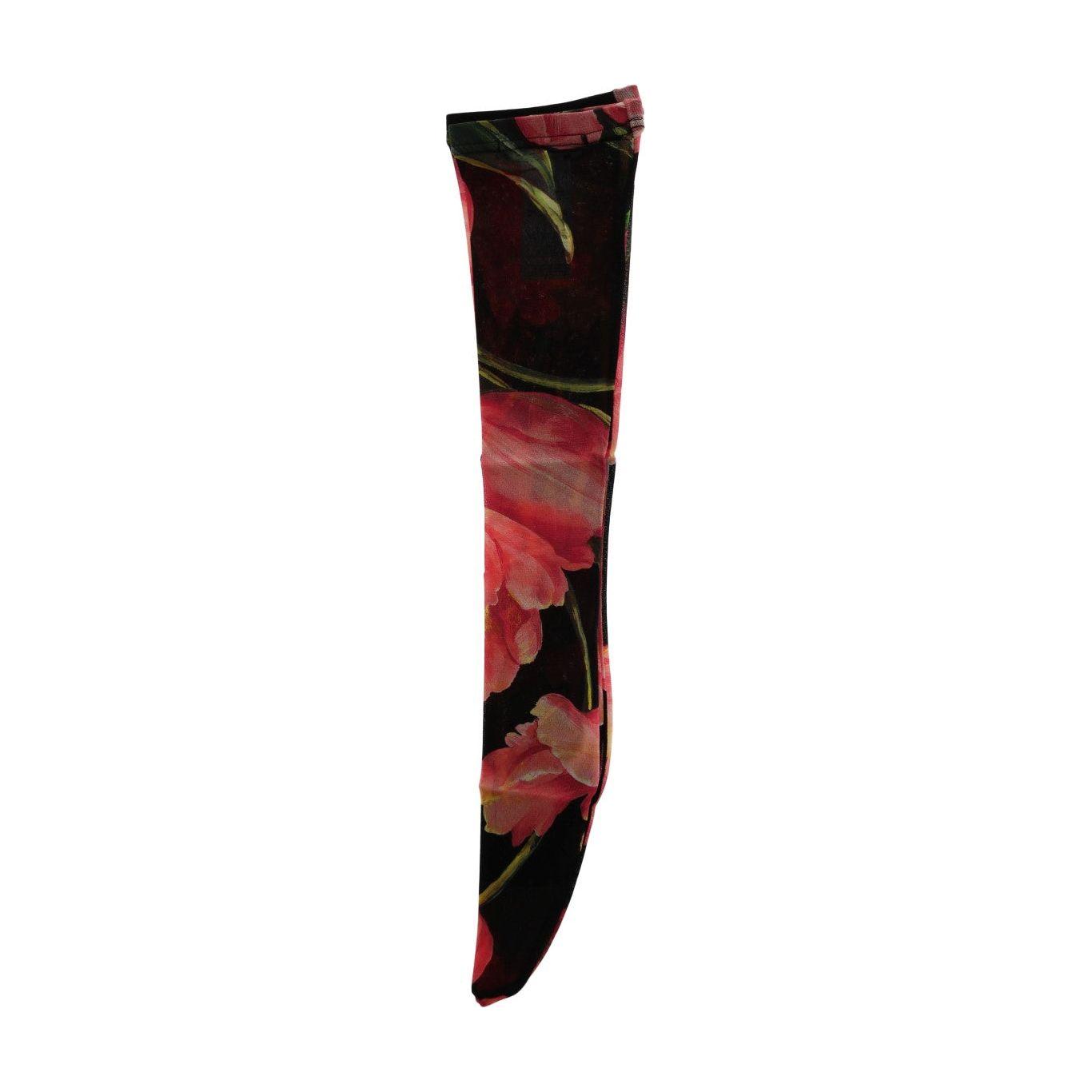 Dolce & Gabbana | Multicolor Floral Tulip Nylon Socks | McRichard Designer Brands