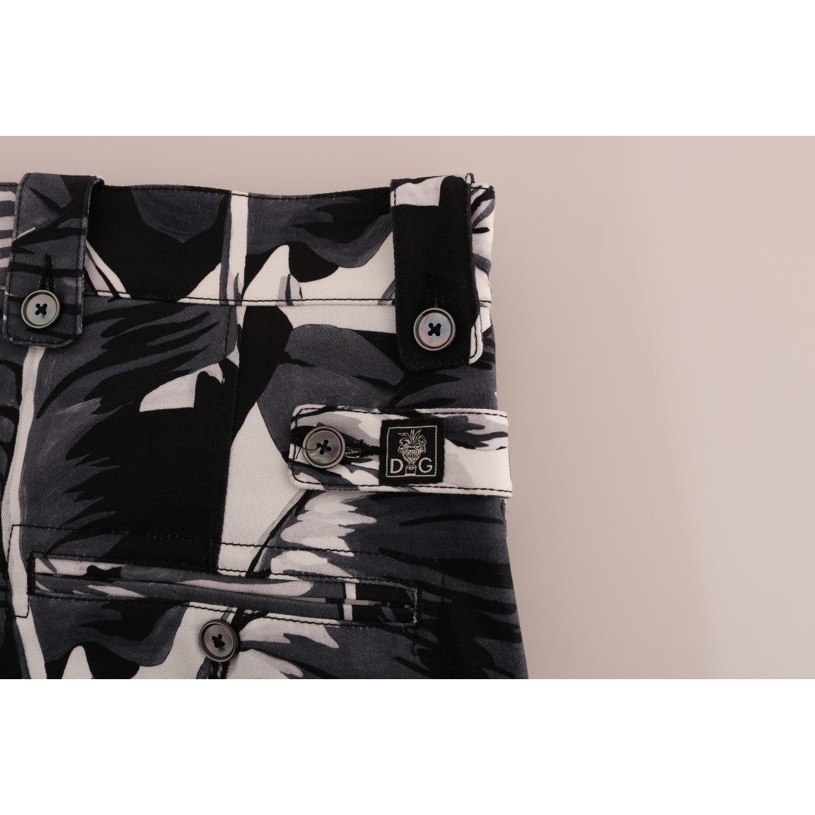 Dolce & Gabbana | Gray Banana Leaf Cotton Pants | McRichard Designer Brands