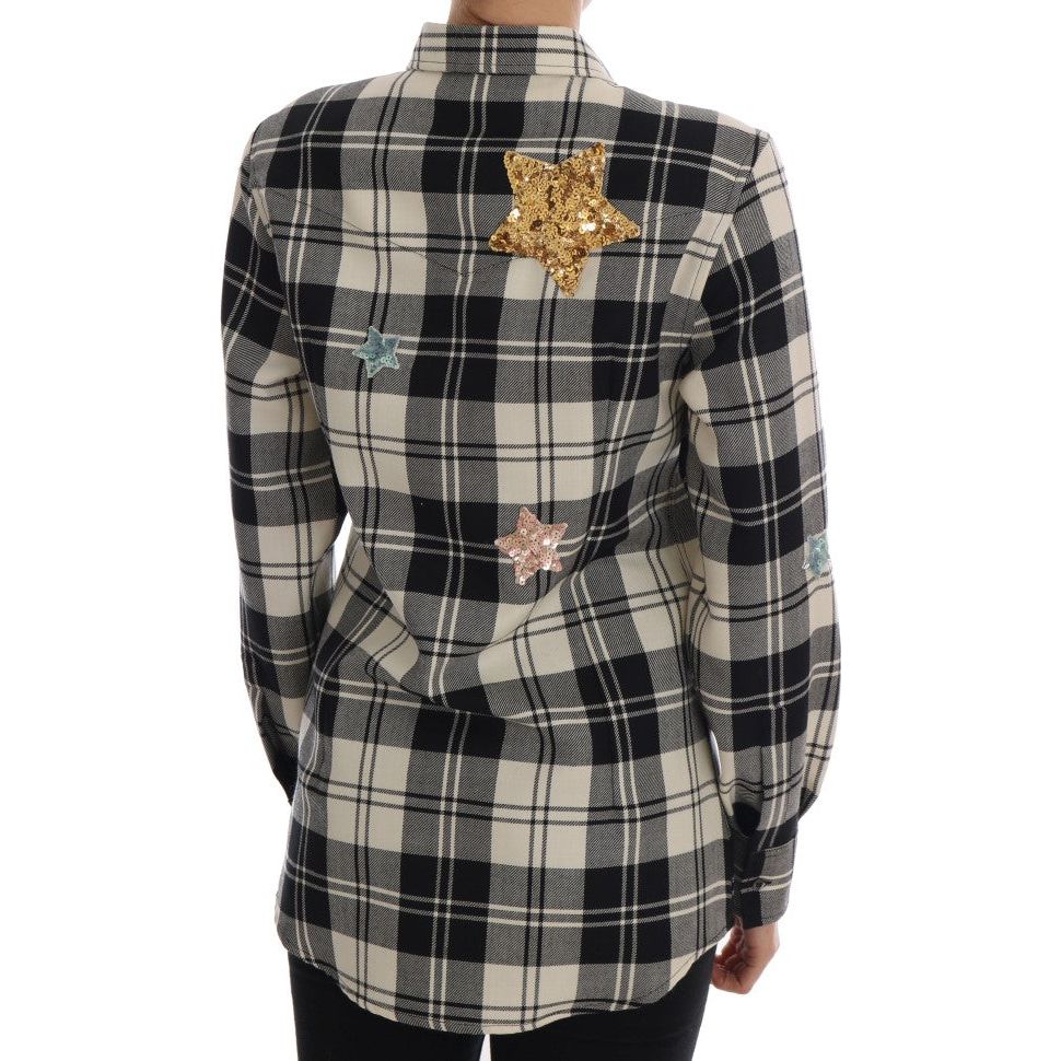 Dolce & Gabbana | Black White Fairy Tale Crystal Shirt | McRichard Designer Brands