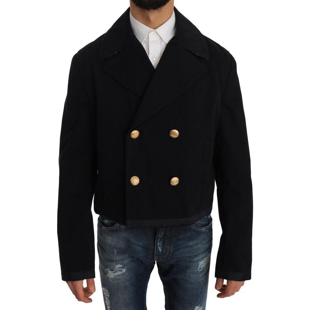 Dolce & Gabbana | Trench Blue Cotton Stretch Jacket Coat | McRichard Designer Brands