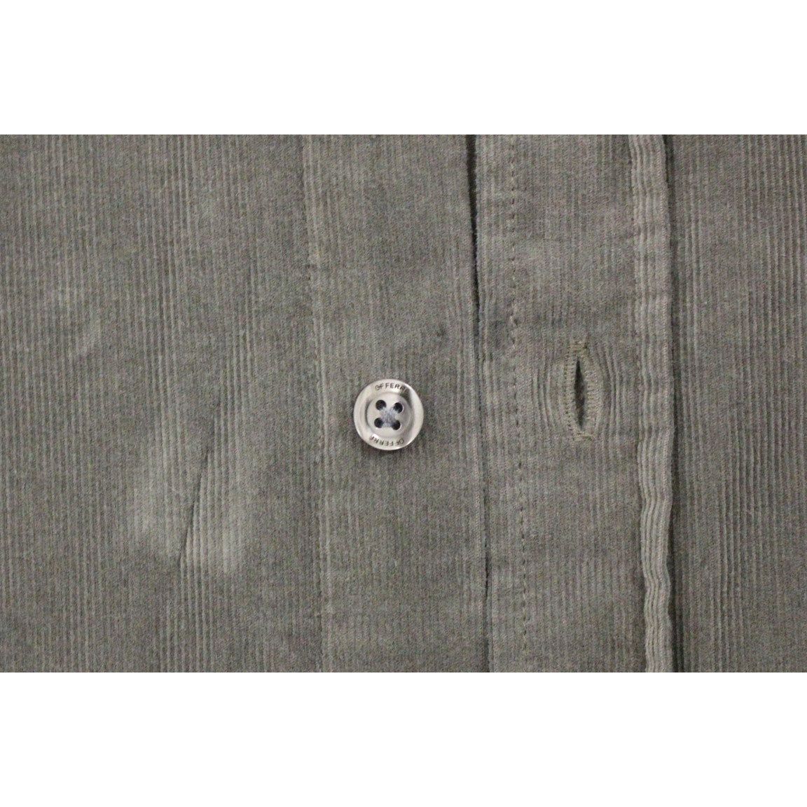GF Ferre | Green Button Front Cotton Casual Shirt | McRichard Designer Brands