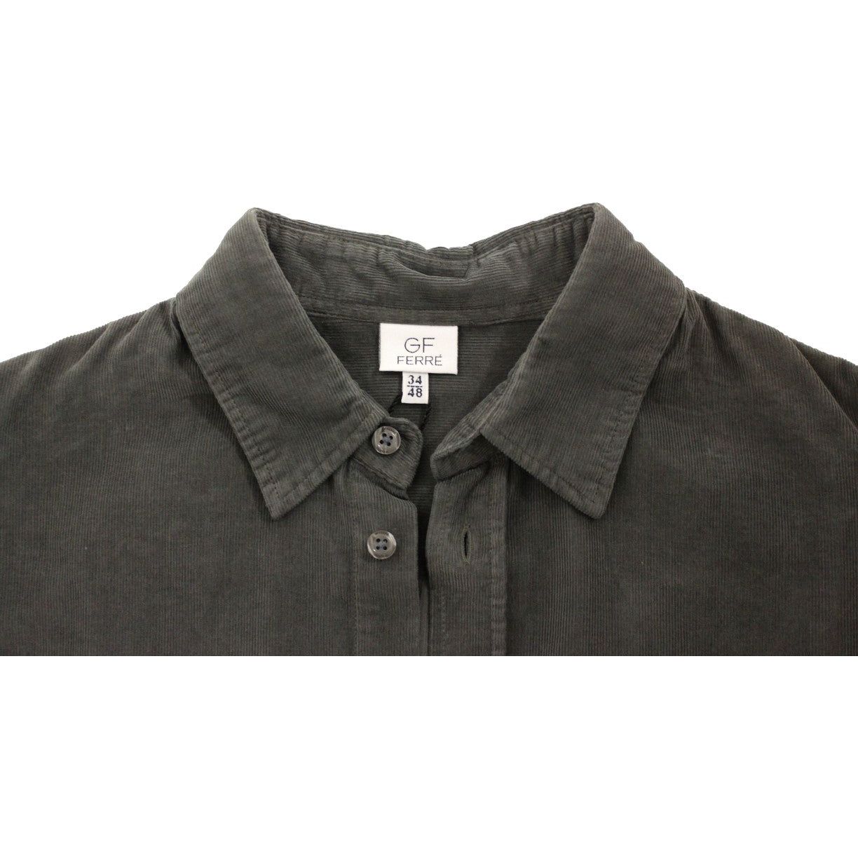 GF Ferre | Green Button Front Cotton Casual Shirt | McRichard Designer Brands