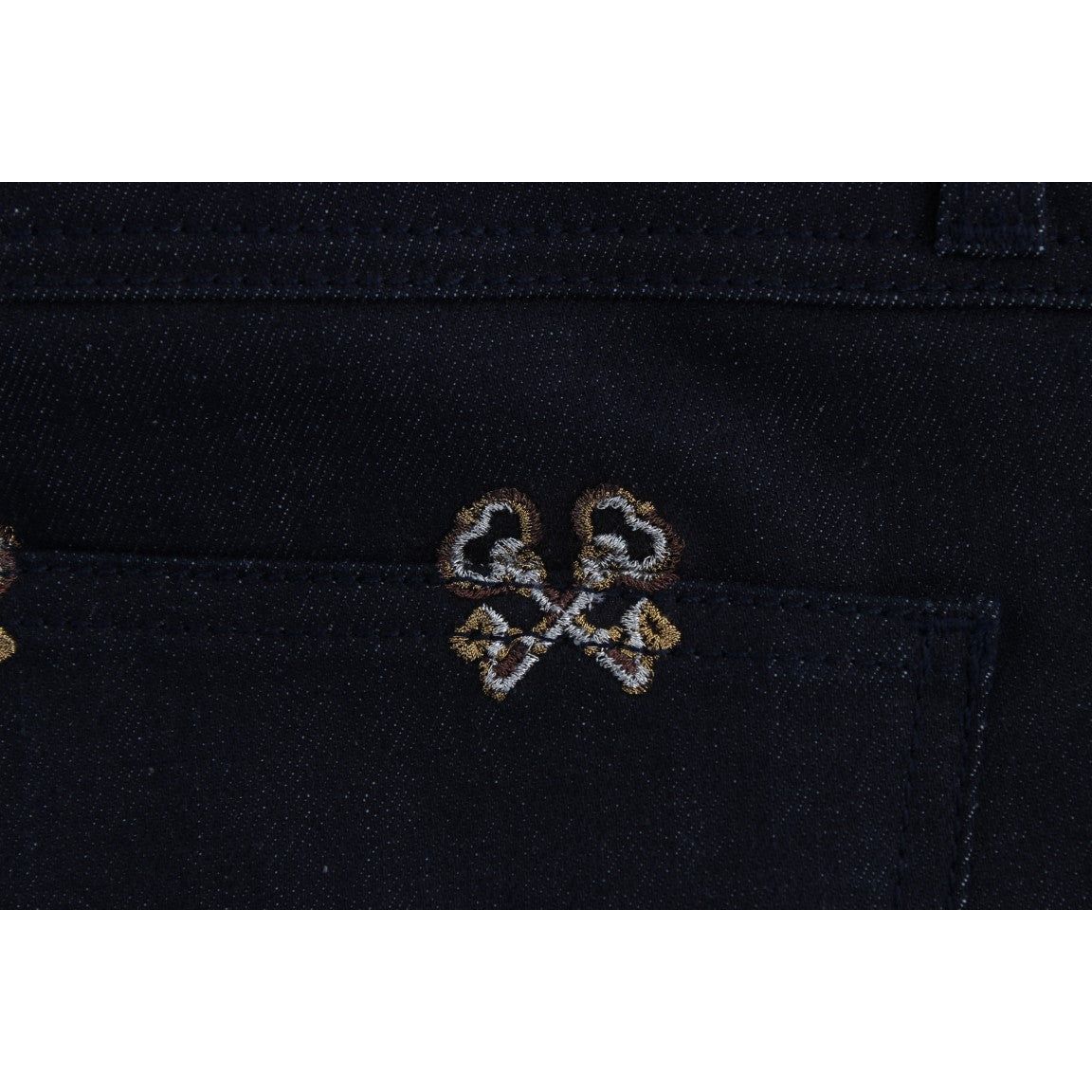 Dolce & Gabbana | Blue Key Embroidered Slim Fit KATE Jeans | McRichard Designer Brands