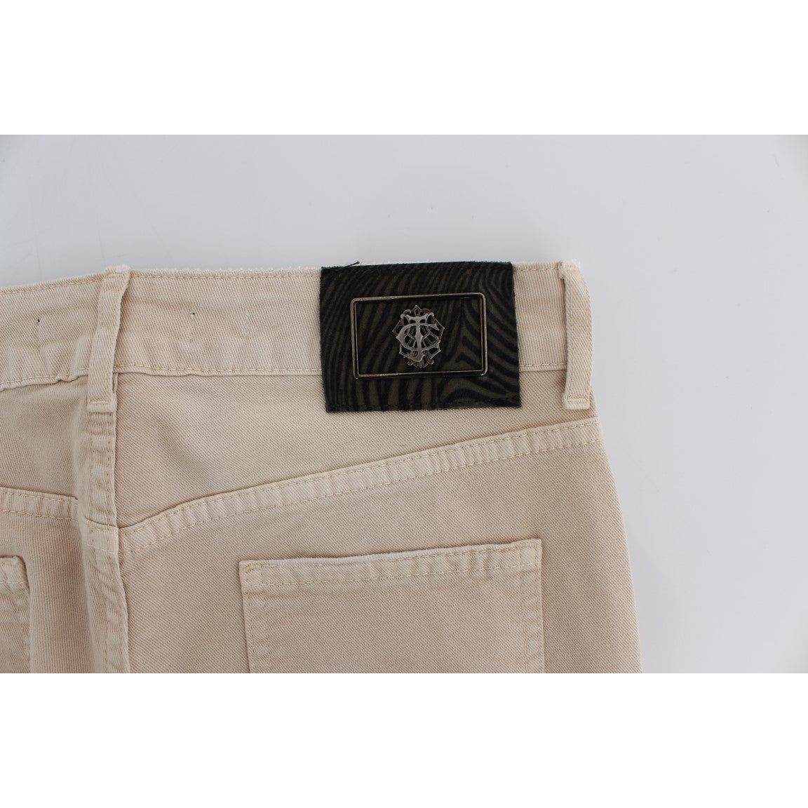 Cavalli | Beige Wash Slim Fit Cotton Stretch Jeans | McRichard Designer Brands