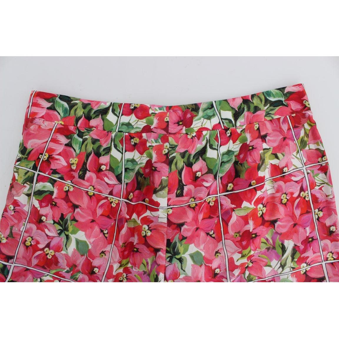 Dolce & Gabbana | Multicolor Floral Knee Capris Shorts Pants | McRichard Designer Brands