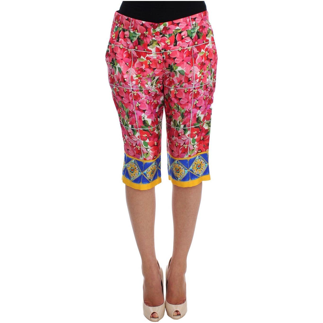 Dolce & Gabbana | Multicolor Floral Knee Capris Shorts Pants | McRichard Designer Brands