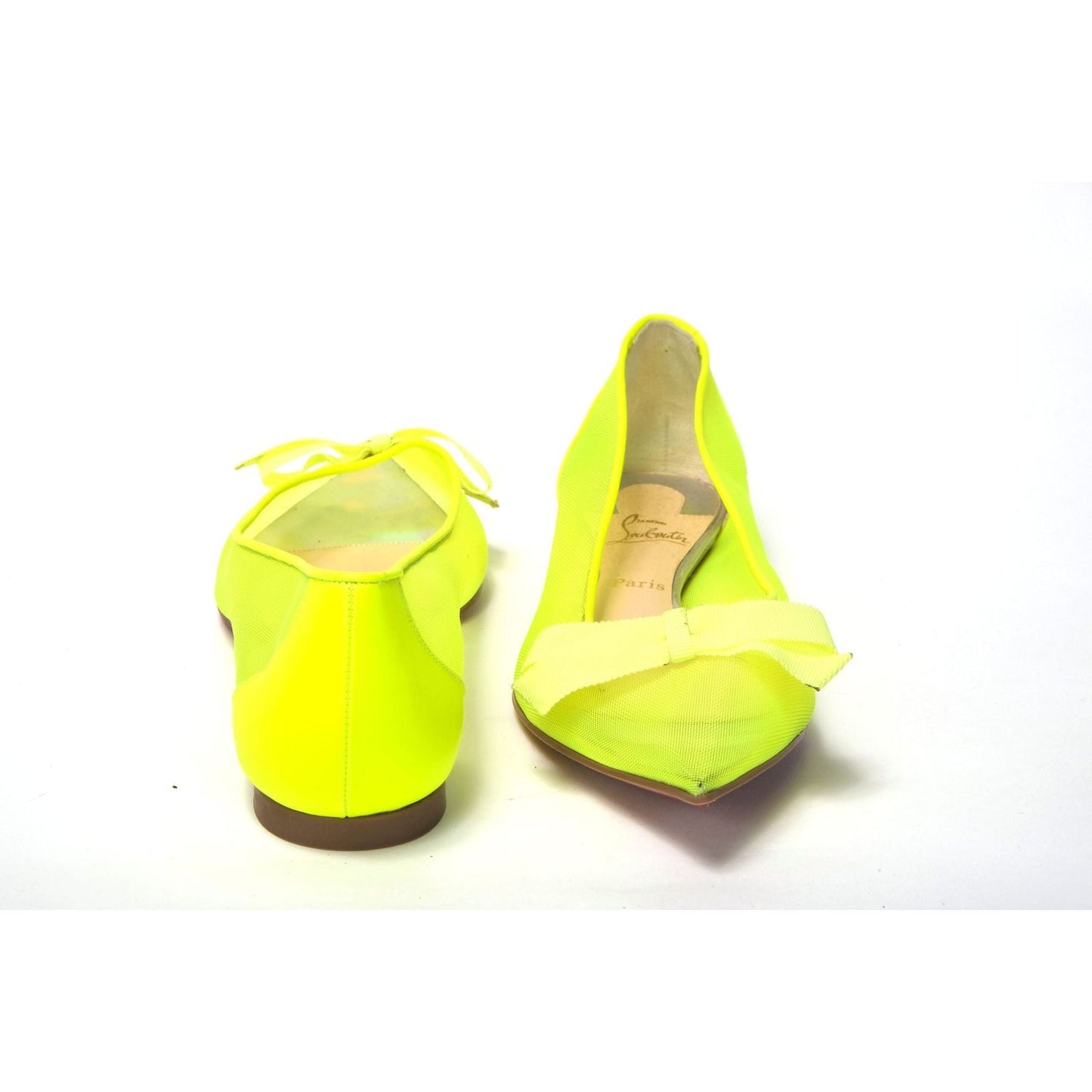 Christian Louboutin | Fluro Yellow Flat Point Toe Shoe - McRichard Designer Brands