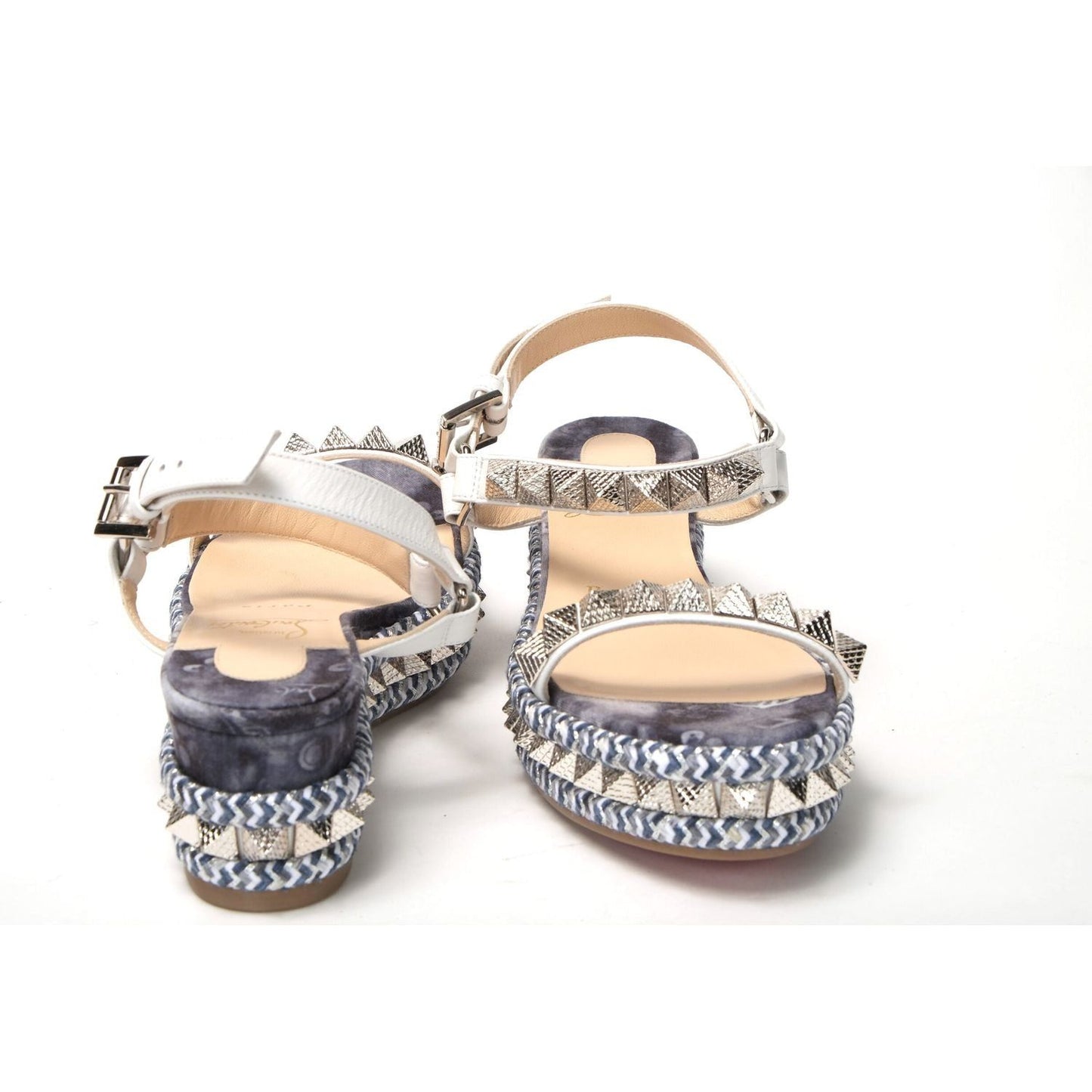 Christian Louboutin | multicolor Multi Print And Stud Embellished Platform Sandal  | McRichard Designer Brands
