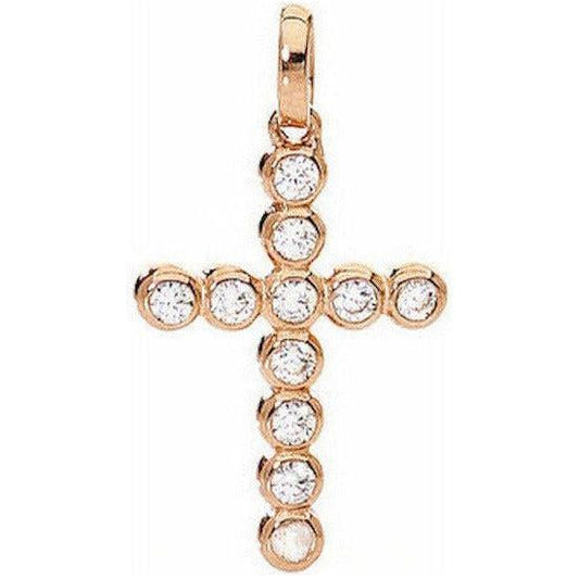 AMEN Mod. CROCE PICCOLA Argento IP Oro rosa e Zirconi BIJOUX,Gender-Men,Necklace,Necklaces - Jewellery - Accessories,Subcategory-Necklace,women>accessorries