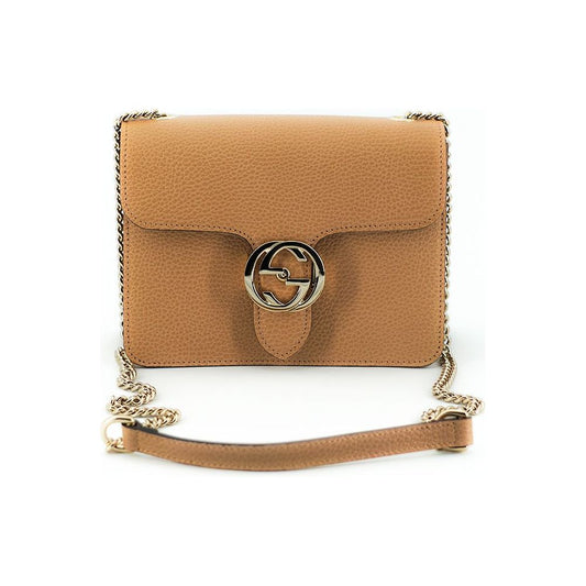 Gucci | Beige Calf Leather Dollar Shoulder Bag  | McRichard Designer Brands