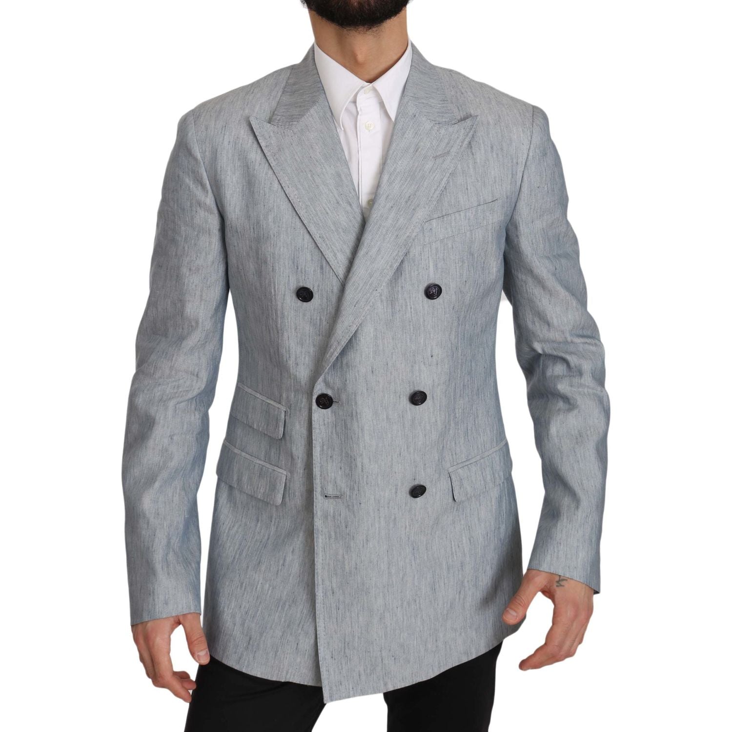Dolce & Gabbana | Blue Flax NAPOLI Jacket Coat Blazer | McRichard Designer Brands