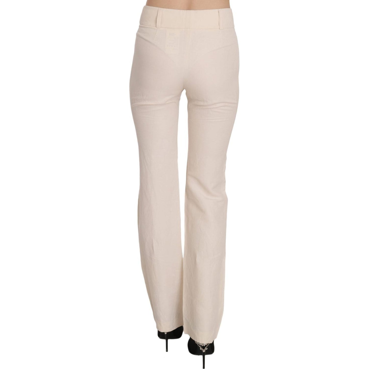 LAUREL | White High Waist Silk Blend Flared Dress Trousers Pants | McRichard Designer Brands
