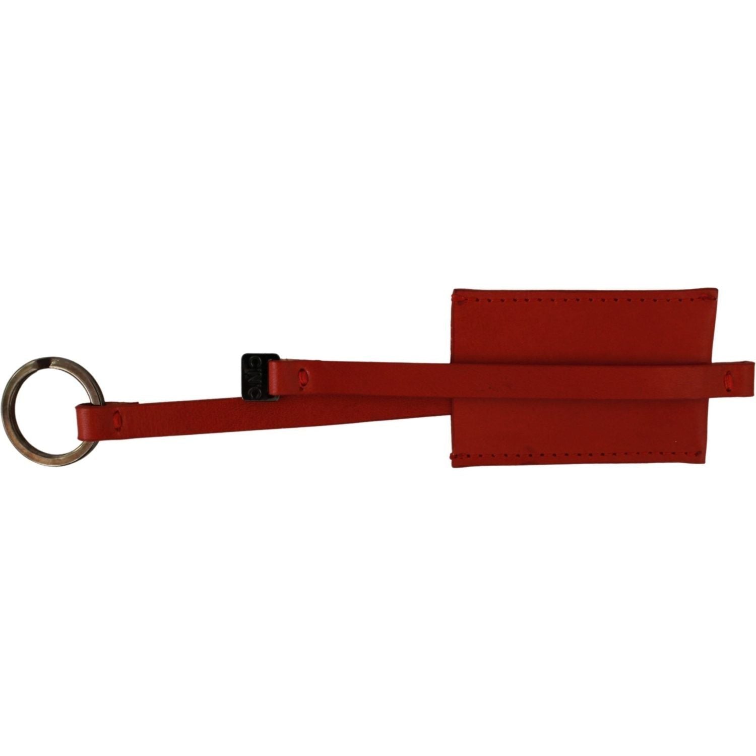 Costume National | Red Leather Branded Logo Keyring Keychain | McRichard Designer Brands