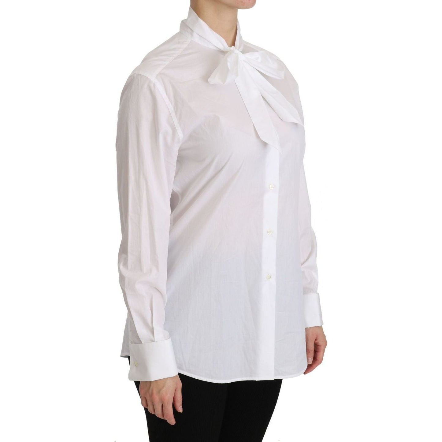 Dolce & Gabbana | White Turtle Neck Long Sleeve Polo Shirt | McRichard Designer Brands