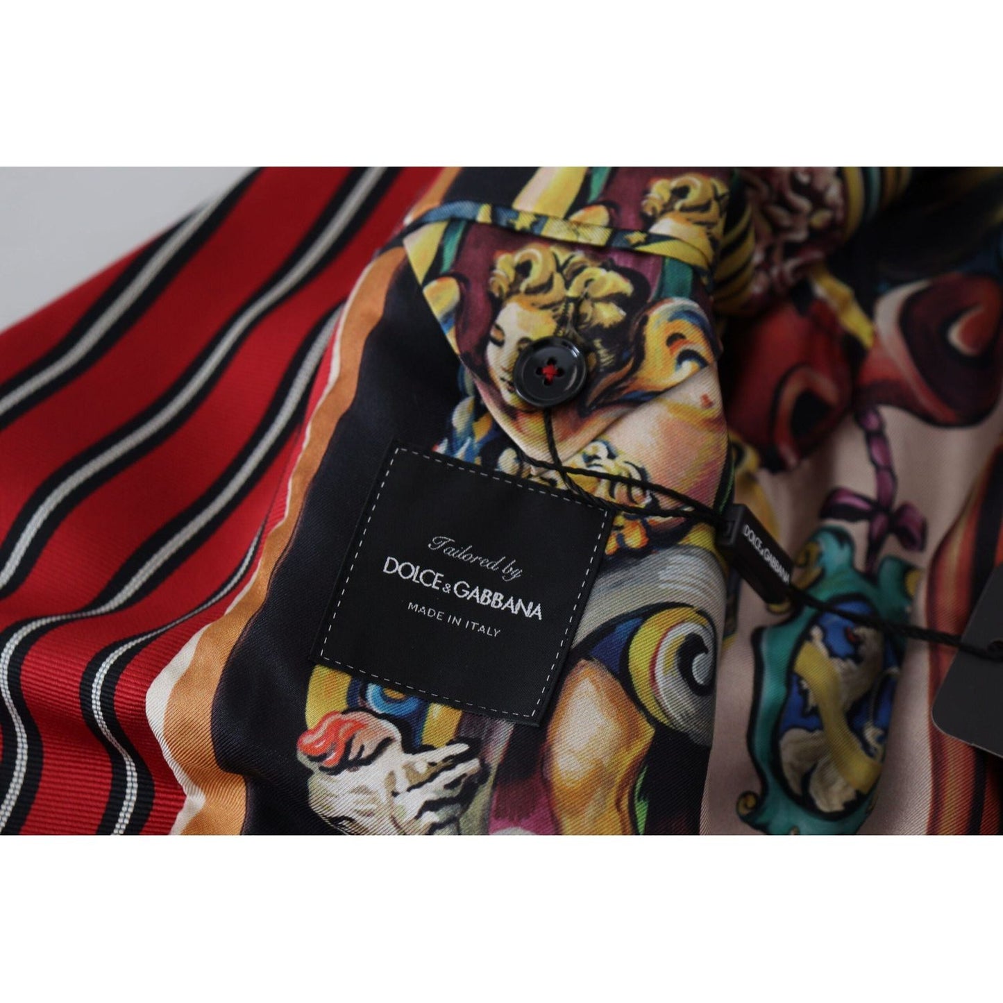 Dolce & Gabbana | Red Striped Martini Printed Lining Robe - McRichard Designer Brands