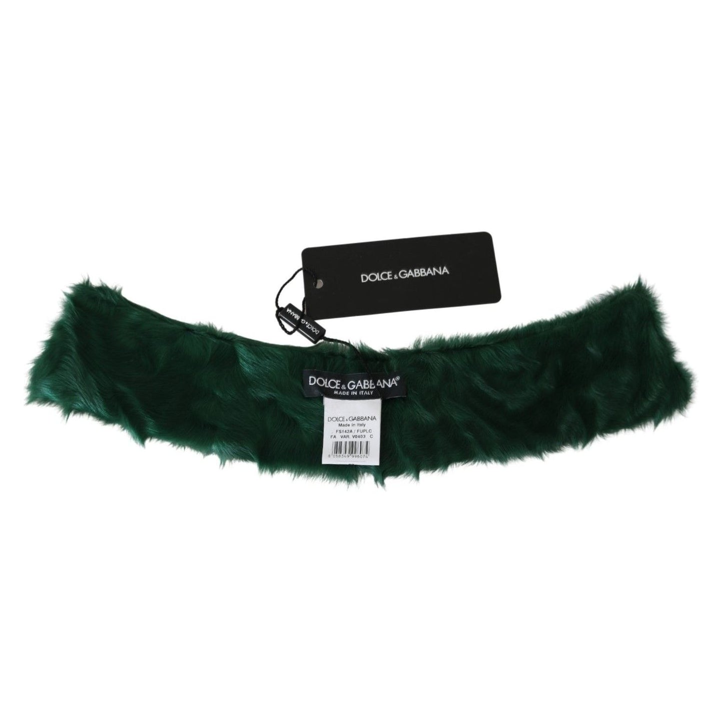 Dolce & Gabbana | Green Fur Neck Collar Wrap Lambskin Scarf | McRichard Designer Brands