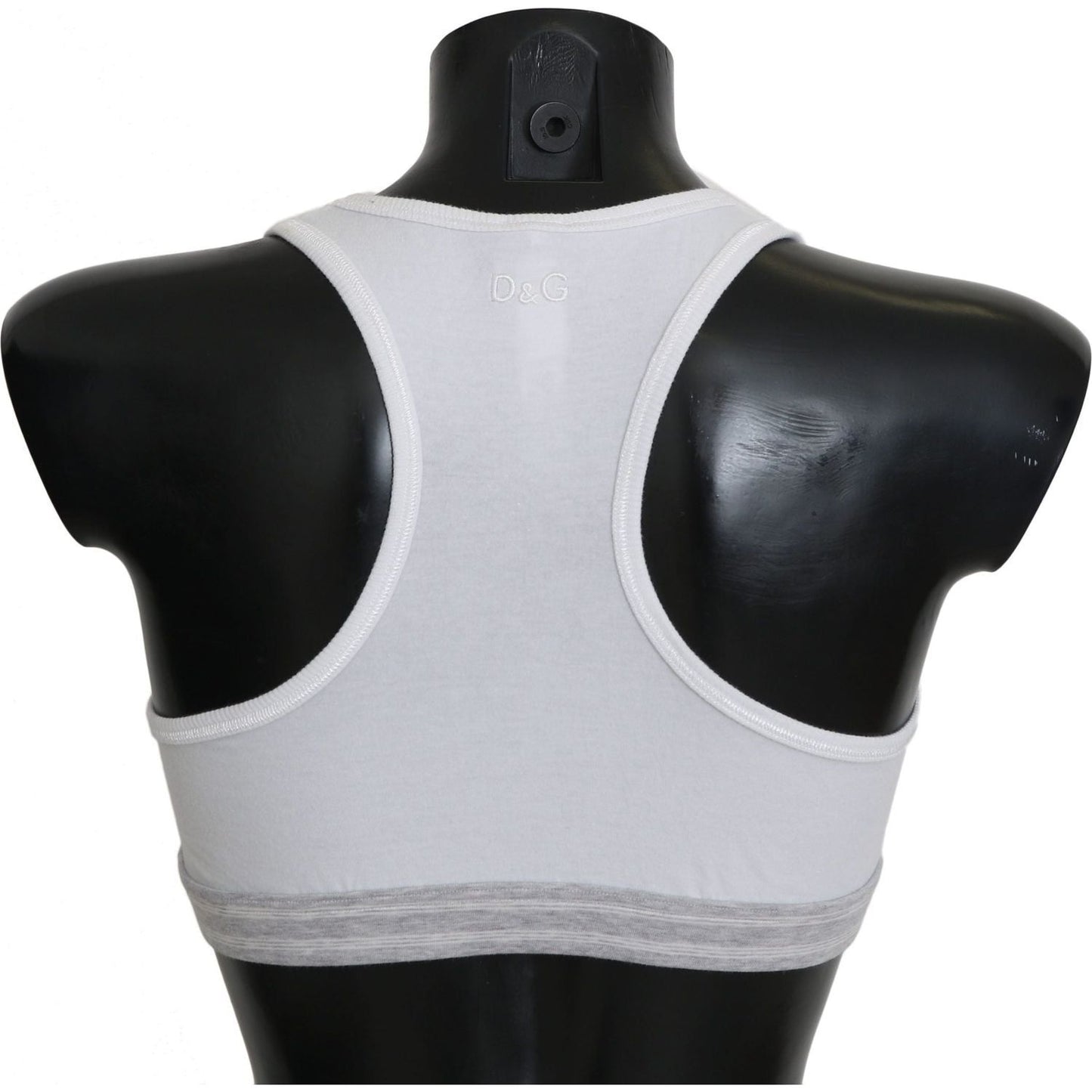 Dolce & Gabbana | White Cotton Sport Stretch Bra Underwear | McRichard Designer Brands