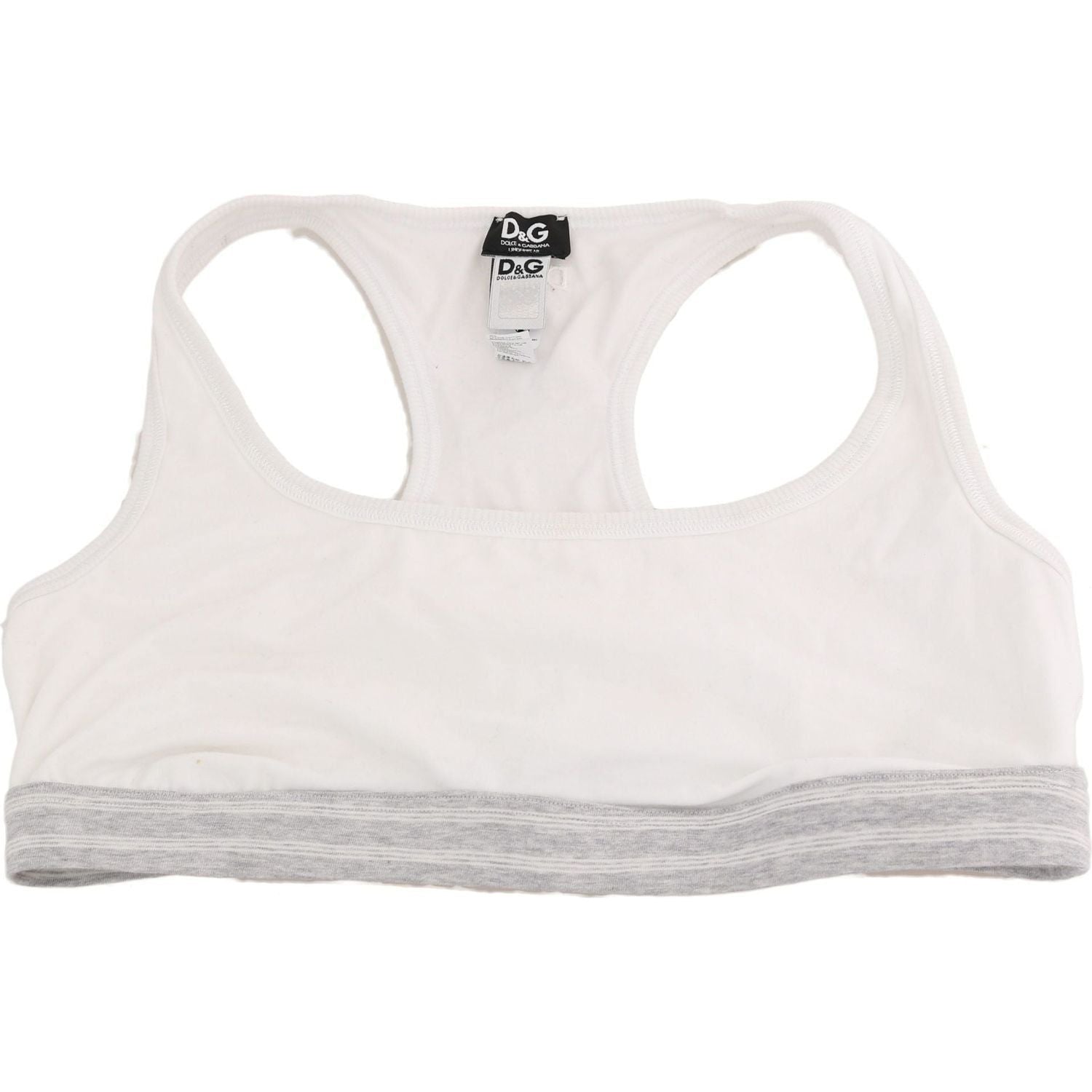 Dolce & Gabbana | White Cotton Sport Stretch Bra Underwear | McRichard Designer Brands