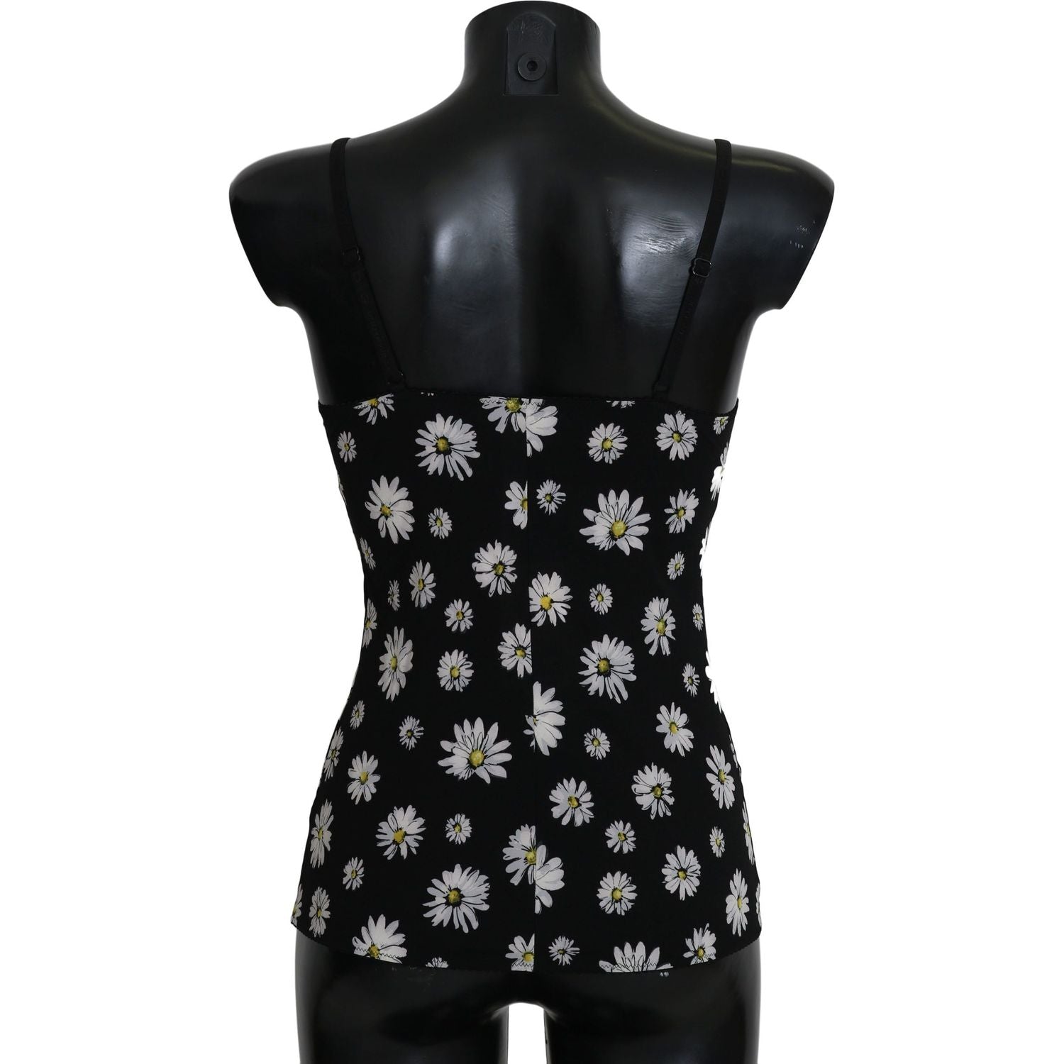 Dolce & Gabbana | Black Daisy Print Dress Lingerie Chemisole | McRichard Designer Brands