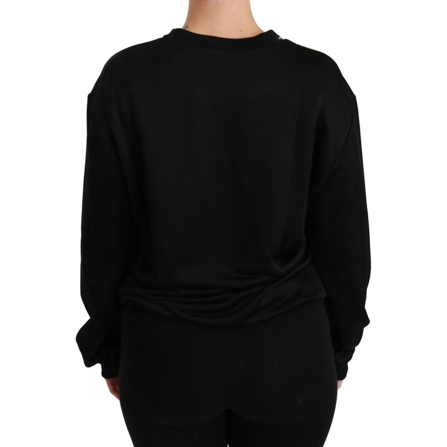 Dolce & Gabbana | Black Cotton Crewneck Pullover Sweater | McRichard Designer Brands