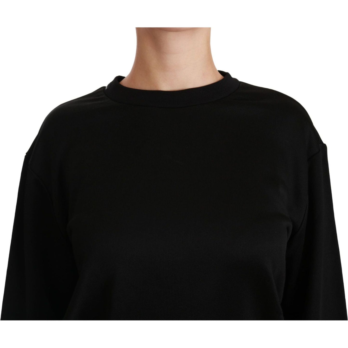 Dolce & Gabbana | Black Cotton Crewneck Pullover Sweater | McRichard Designer Brands