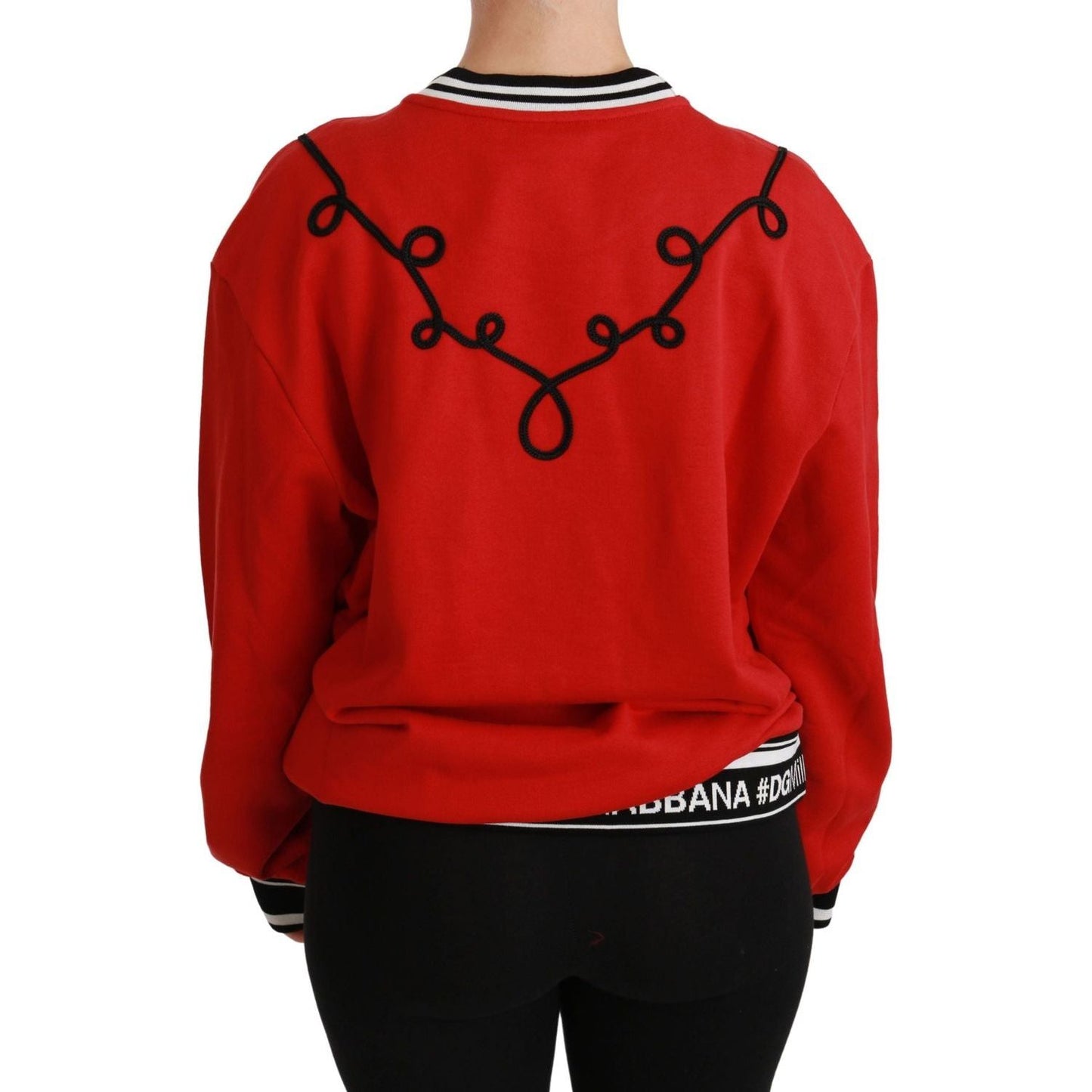 Dolce & Gabbana | Red Queen Sequined Love Pullover Sweater | McRichard Designer Brands