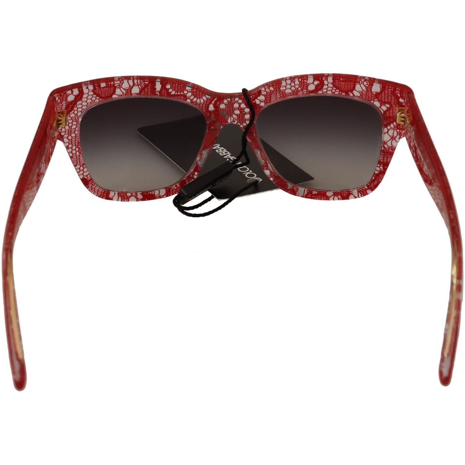 Dolce & Gabbana | Red Lace Acetate Rectangle Shades Sunglasses WOMAN SUNGLASSES | McRichard Designer Brands