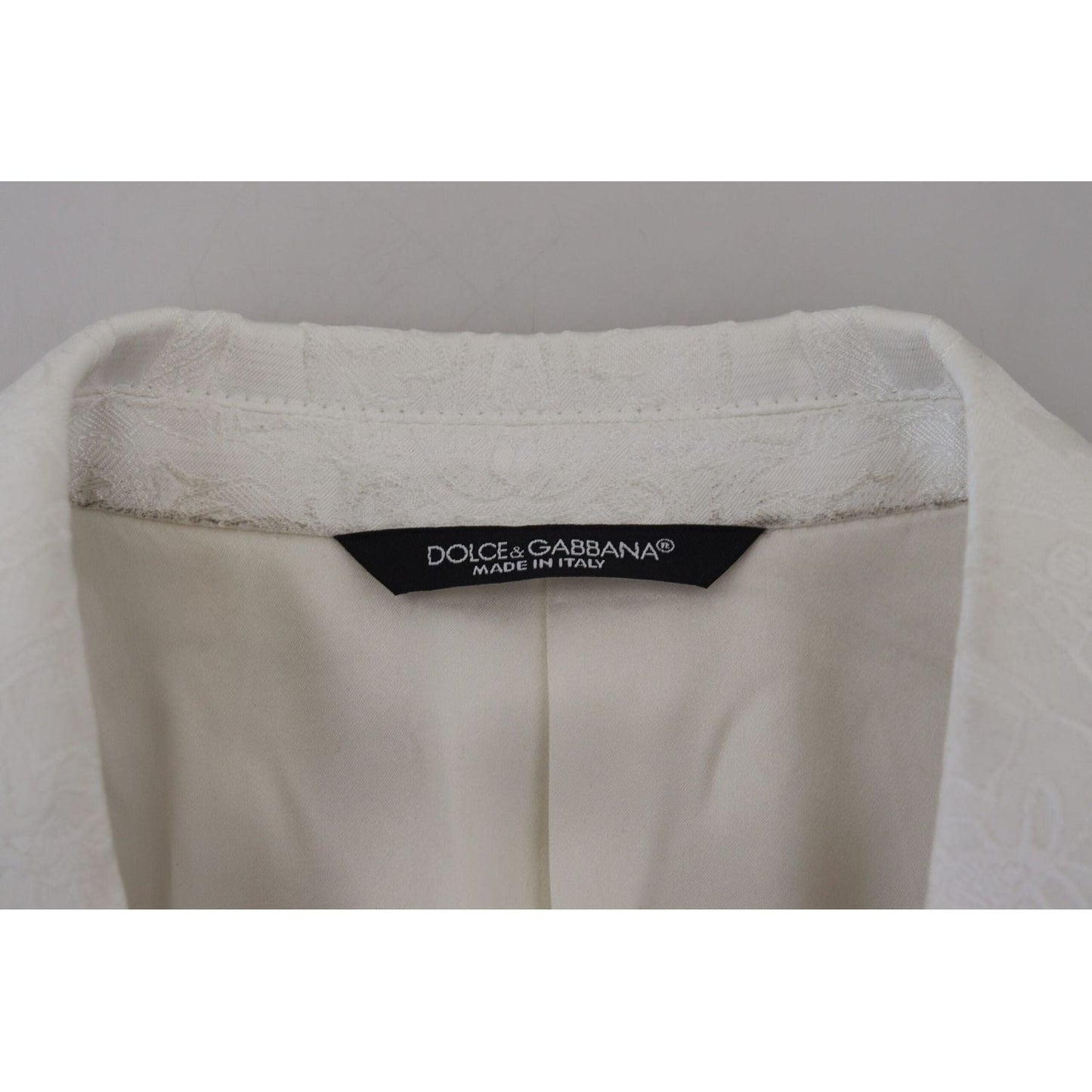 Dolce & Gabbana | White Floral Brocade Trench Coat Jacket - McRichard Designer Brands