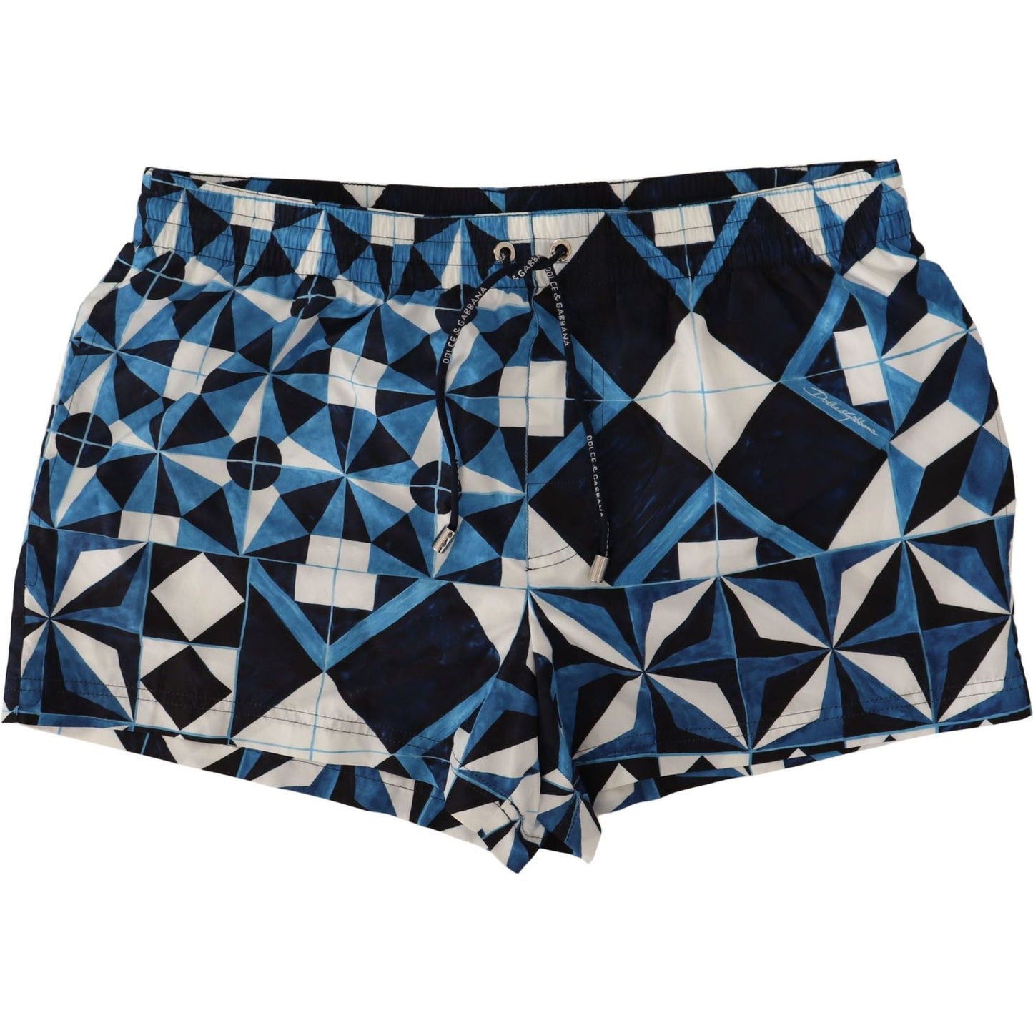 Dolce & Gabbana | Blue Majolica Print Polyester Swimwear MAN SWIMWEAR | McRichard Designer Brands