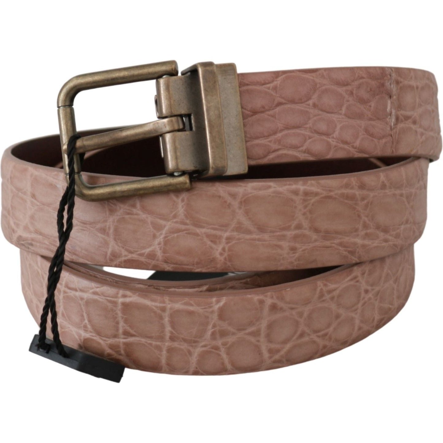Dolce & Gabbana | Beige Exotic Skin Gold Buckle Leather Belt | McRichard Designer Brands