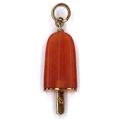 AMBROSINI JEWELS - PENDENTE ARGENTO 925° ghiacciolo finitura rosé pietra arancio grande (26x15 mm) AMBROSINI JEWELS