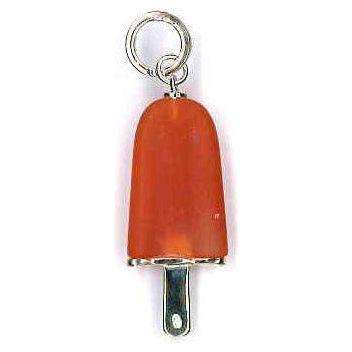 AMBROSINI JEWELS - PENDENTE ARGENTO 925° ghiacciolo finitura bianca pietra arancio medio (29.5x13 mm)