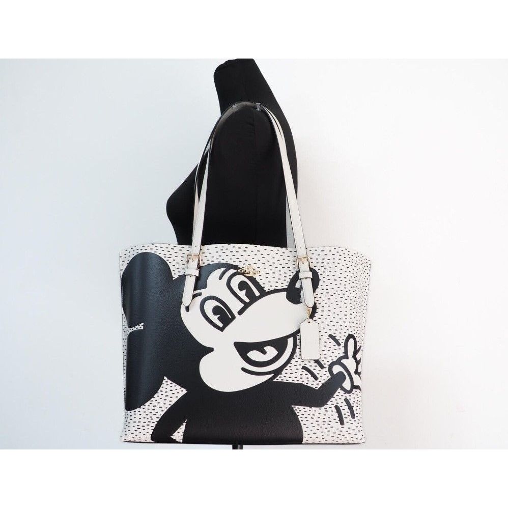 COACH | (C6978) Mickey Mouse X Keith Haring Mollie Large Leather Shoulder Tote Bag WOMAN TOTES | McRichard Designer Brands