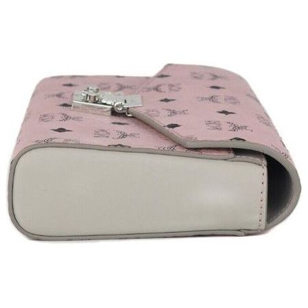 MCM | Medium Soft Pink Signature Diamond Logo Leather Clutch Crossbody Handbag Crossbody Bag | McRichard Designer Brands