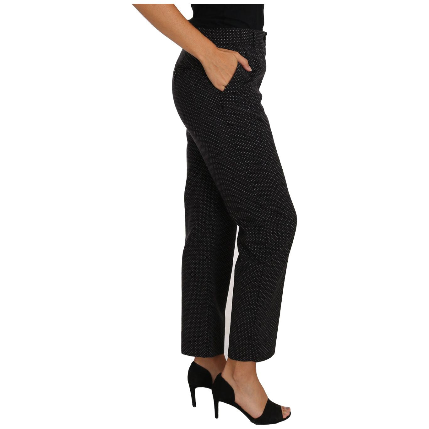 Dolce & Gabbana | Black Lace Up Riding Cropped Trouser Pants | McRichard Designer Brands