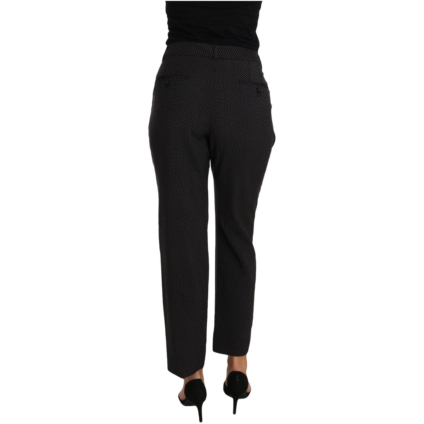 Dolce & Gabbana | Black Lace Up Riding Cropped Trouser Pants | McRichard Designer Brands