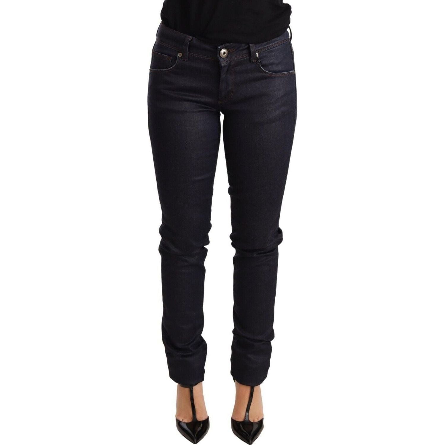 Ermanno Scervino | Blue Low Waist Skinny Slim Trouser Cotton  Jeans | McRichard Designer Brands